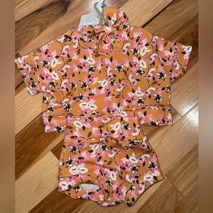 Picked by Piper lounge top with matching bummies and bow on nylon